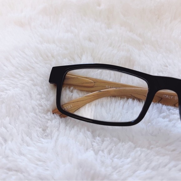 Rory Black & Dark Wood Rectangular Readers - Picture 2 of 10